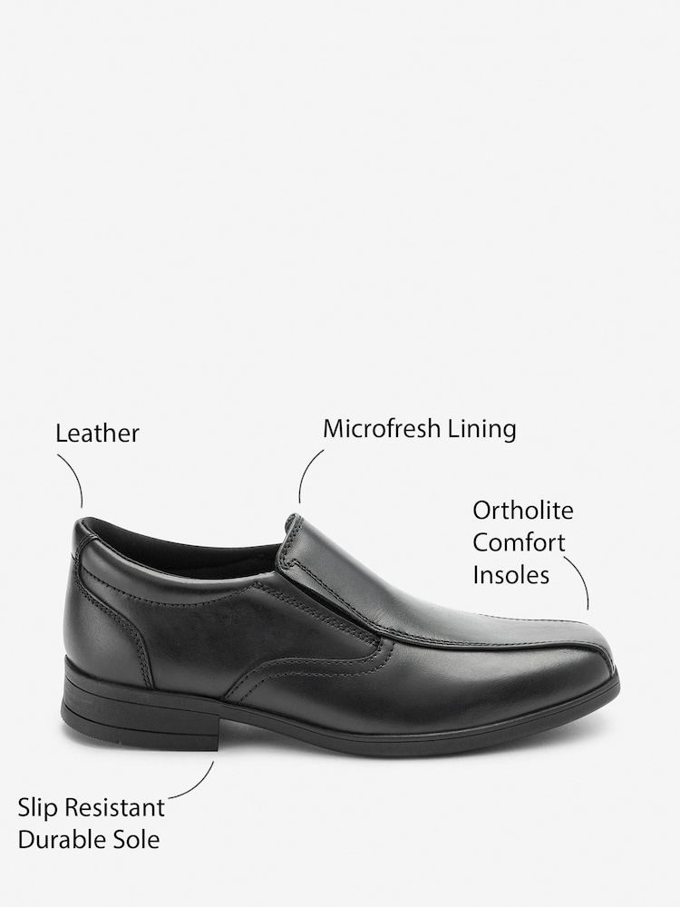 Black Standard Fit (F) Leather Loafers - Image 5 of 5