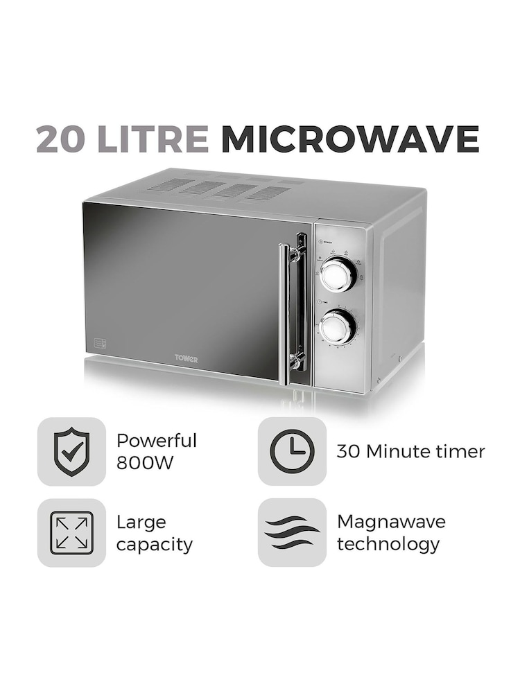 Tower Silver 800w Microwave - Image 2 of 8