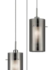 Searchlight Chrome Basil Chrome Smoked Glass 3Lt MultiDrop Pendant Ceiling Light - Image 3 of 3