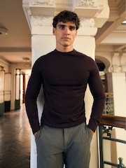 Tailored Athlete Red Muscle Fit Extra Fine Merino Wool Crew Neck Jumper - Image 3 of 6