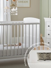 CuddleCo White Juliet Cot Bed with Harmony Sprung Mattress - Image 1 of 6