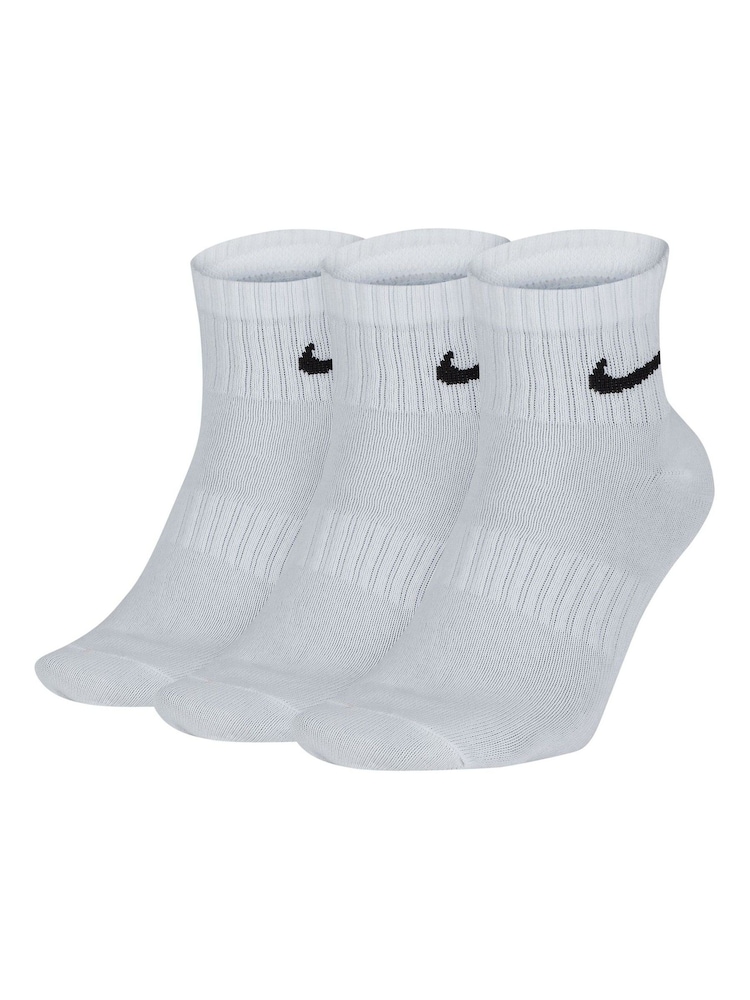 Nike White Lightweight Everyday Ankle Socks 3 Pack - Image 4 of 6