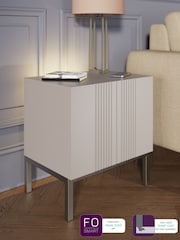 Frank Olsen Grey Iona 1 Door Side Table with SMART Features - Image 3 of 8