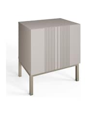 Frank Olsen Grey Iona 1 Door Side Table with SMART Features - Image 4 of 8