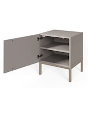 Frank Olsen Grey Iona 1 Door Side Table with SMART Features - Image 5 of 8