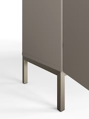 Frank Olsen Grey Iona 1 Door Side Table with SMART Features - Image 6 of 8