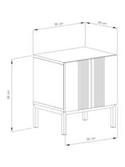 Frank Olsen Grey Iona 1 Door Side Table with SMART Features - Image 7 of 8