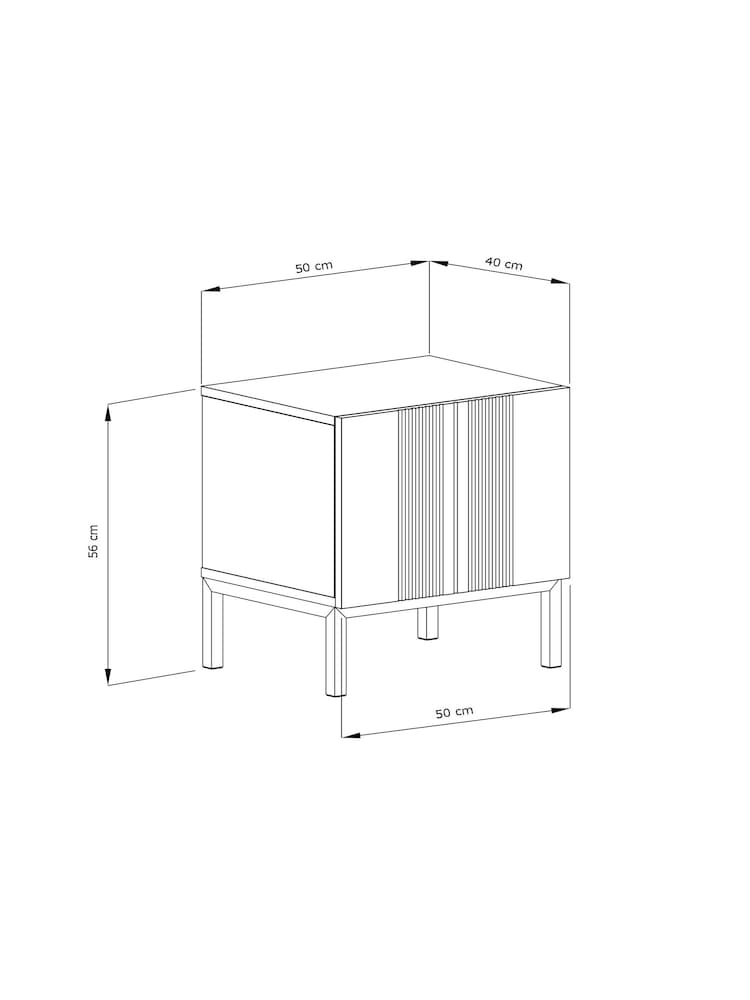 Frank Olsen Grey Iona 1 Door Side Table with SMART Features - Image 8 of 8