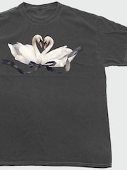 Brands In Black Swan Ribbon Washed T-Shirt - Image 3 of 4