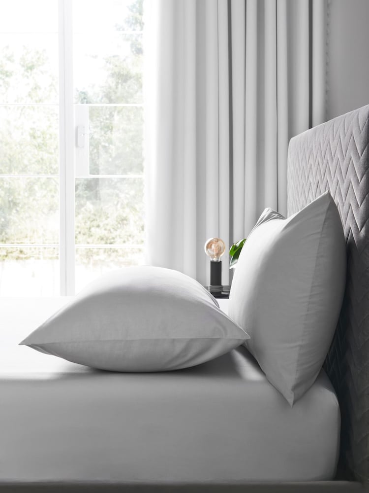 Grey Easy Care Polycotton Deep Fitted Sheet - Image 1 of 3
