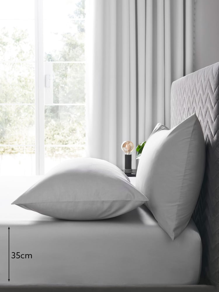 Grey Easy Care Polycotton Deep Fitted Sheet - Image 3 of 3