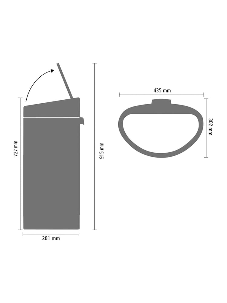 Brabantia Matt Black New 40L Touch Bin - Image 6 of 6