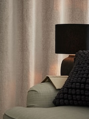 Natural Heavyweight Chenille Eyelet Super Thermal Curtains - Image 5 of 7