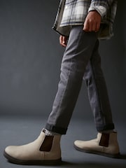 Neutral Chunky Sole Chelsea Boots - Image 3 of 8