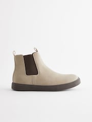 Neutral Chunky Sole Chelsea Boots - Image 5 of 8