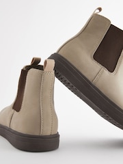 Neutral Chunky Sole Chelsea Boots - Image 8 of 8