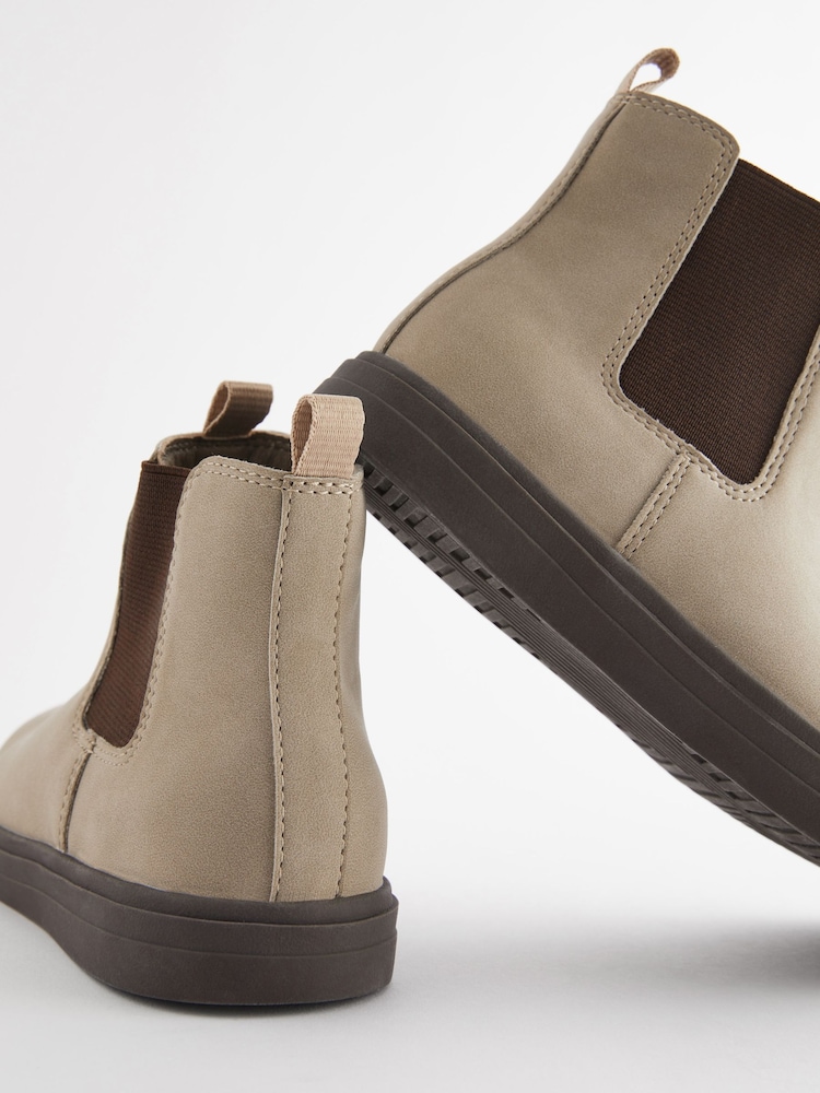 Neutral Chunky Sole Chelsea Boots - Image 8 of 8 Neutral Chunky Sole Chelsea Boots - Image 8 of 8