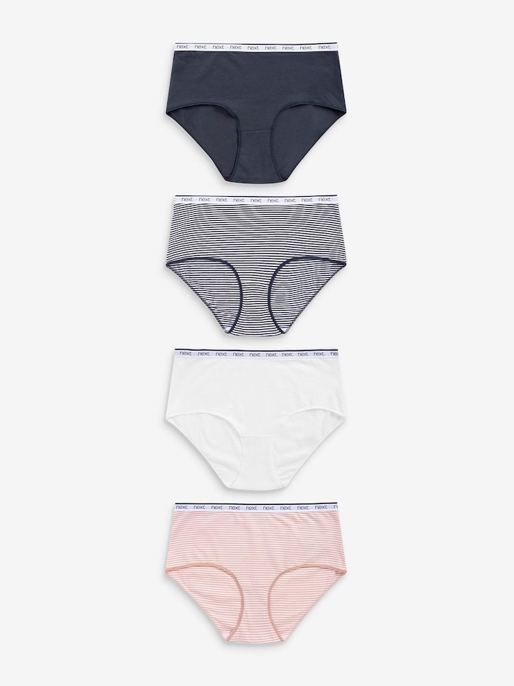 Rosa/Blaue Streifen - Slips mit Logo, 4er-Pack - Bild 1 von 8 Rosa/Blaue Streifen - Slips mit Logo, 4er-Pack - Bild 1 von 8
