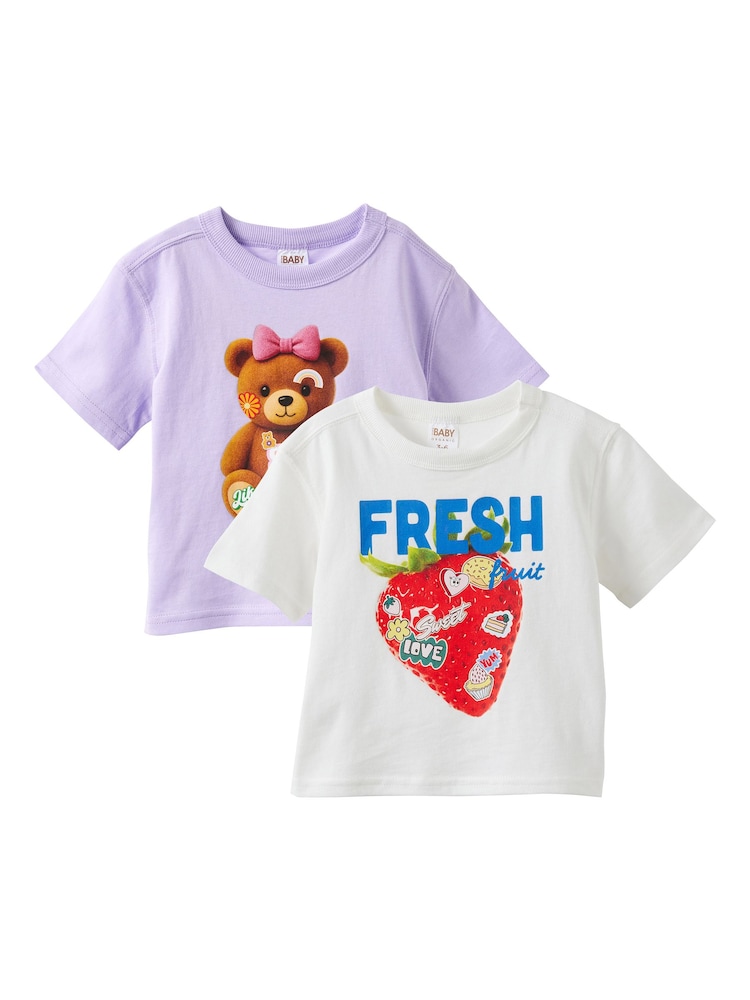 紫色 - Cotton On Baby Essential 短袖圖案 T 恤 2 件裝 - 圖片 1,共 2 紫色 - Cotton On Baby Essential 短袖圖案 T 恤 2 件裝 - 圖片 1,共 2