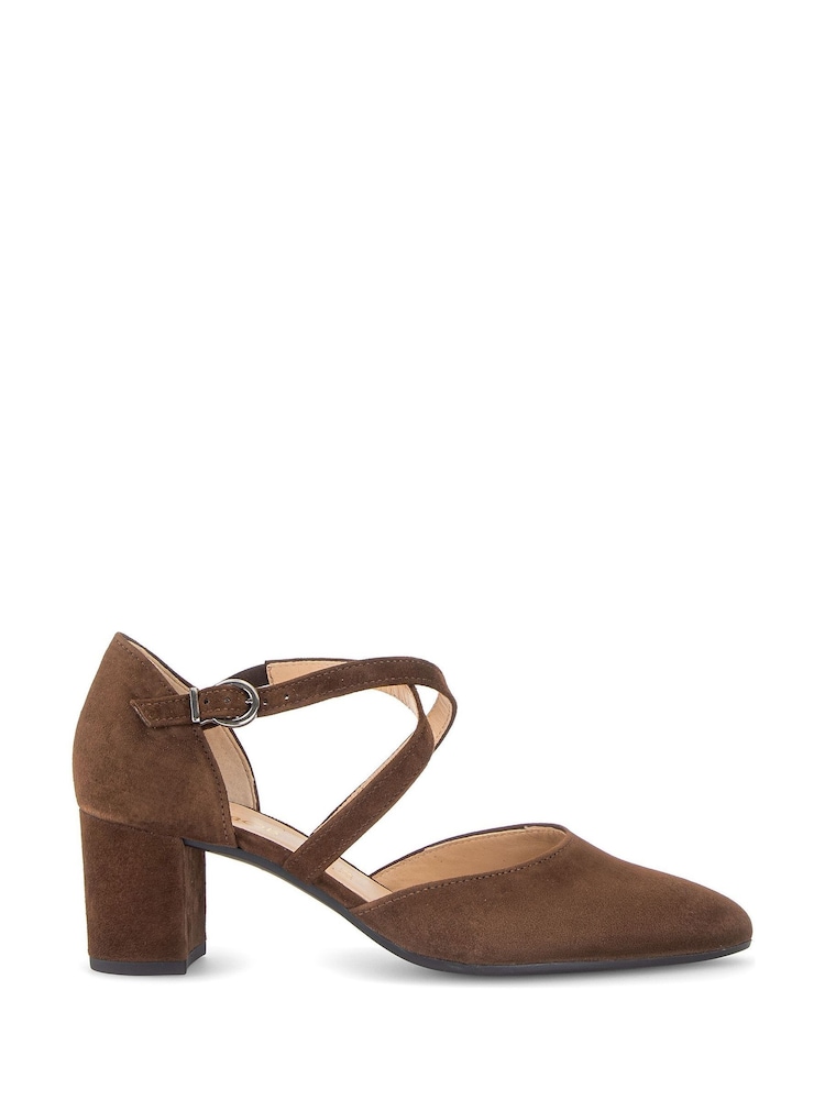 Gabor Brown Gisele Closed Toe Open Court Shoes - Image 1 of 5