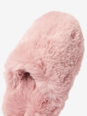 Pink Faux Fur Mule Slippers - Image 7 of 7