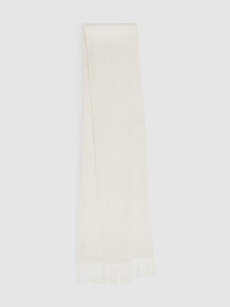 Reiss Ivory Meyer Silk Fringed Scarf - Image 1 of 4 Reiss Ivory Meyer Silk Fringed Scarf - Image 1 of 4