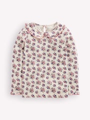 Boden Cream Collared Pointelle Top - Image 1 of 3
