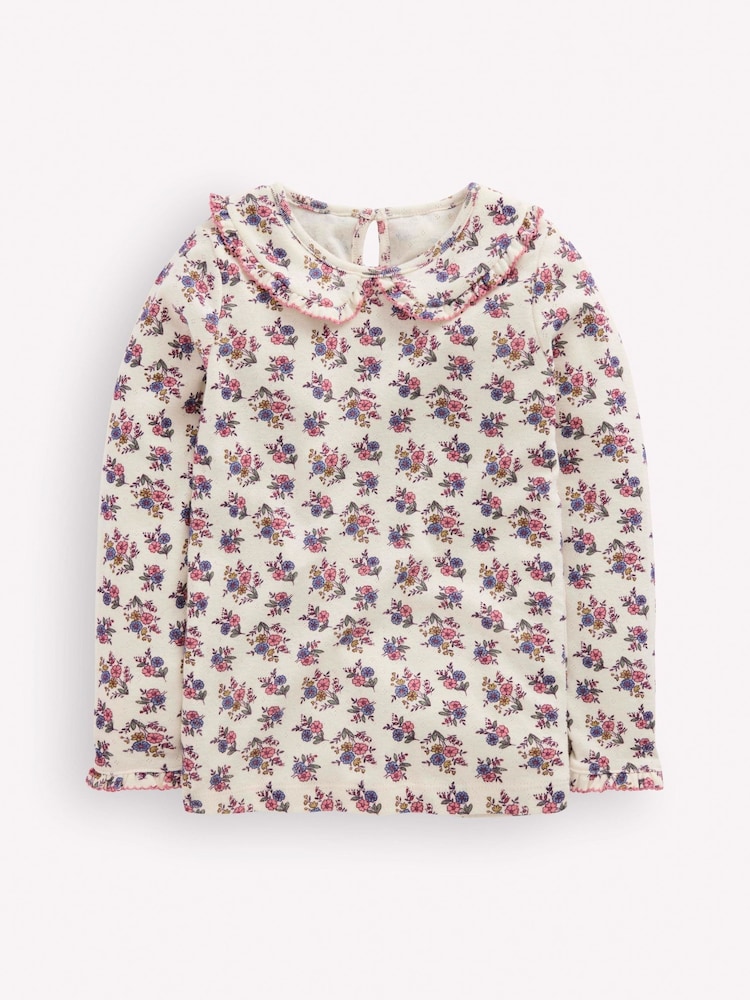 Boden Cream Collared Pointelle Top - Image 1 of 3 Boden Cream Collared Pointelle Top - Image 1 of 3
