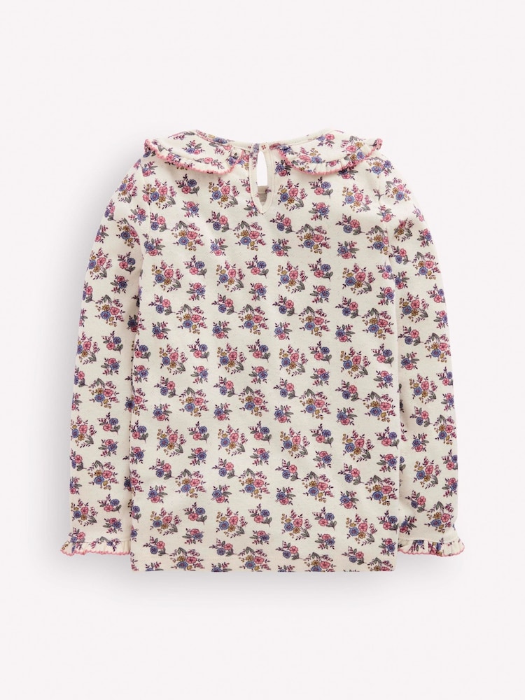 Boden Cream Collared Pointelle Top - Image 2 of 3 Boden Cream Collared Pointelle Top - Image 2 of 3