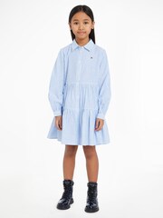 Tommy Hilfiger Blue Kids Stripe Shirt Dress - Image 1 of 6