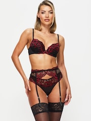 Ann Summers Black/Red Suspender Belt Sexy Lace Waspie Suspender - Image 1 of 5