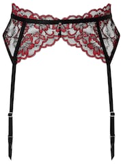 Ann Summers Black/Red Suspender Belt Sexy Lace Waspie Suspender - Image 5 of 5