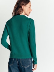 Boden Blue Elsie Cashmere Henley Jumper - Image 2 of 7