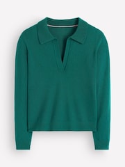 Boden Blue Elsie Cashmere Henley Jumper - Image 6 of 7