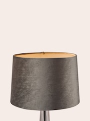 Laura Ashley Grey Velvet Empire Drum Easyfit Nigella Lamp Shade - Image 1 of 7
