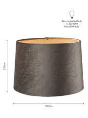 Laura Ashley Grey Velvet Empire Drum Easyfit Nigella Lamp Shade - Image 6 of 7