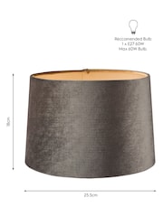 Laura Ashley Grey Velvet Empire Drum Easyfit Nigella Lamp Shade - Image 7 of 7