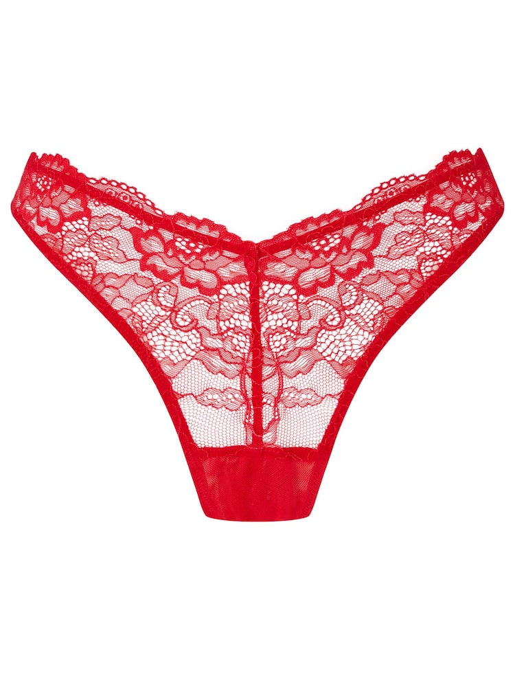 Rojo - Ann Summers Seduce Me Sheer Lace Crotchless Thong - Imagen 4 de 4