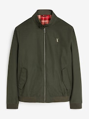 Khaki Green Shower Resistant Check Lining Harrington Jacket - Image 1 of 5