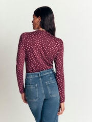 Boden Purple Supersoft Puff Sleeve Shirt - Image 2 of 6