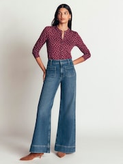 Boden Purple Supersoft Puff Sleeve Shirt - Image 3 of 6