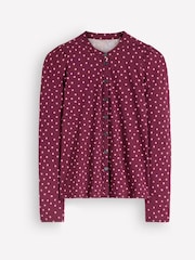 Boden Purple Supersoft Puff Sleeve Shirt - Image 6 of 6