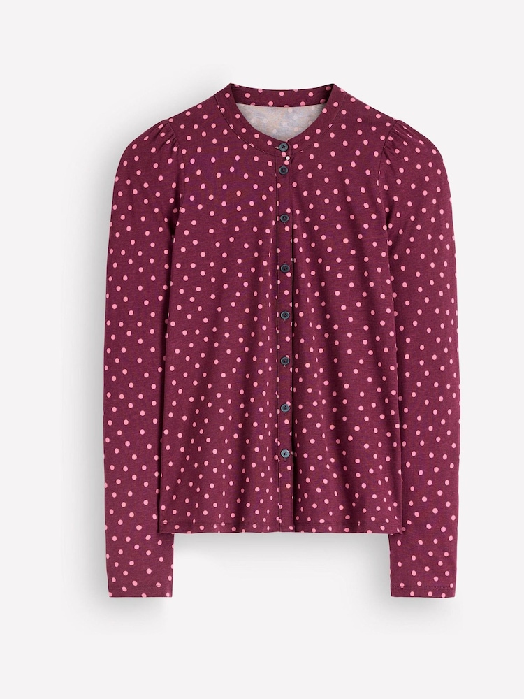 Boden Purple Supersoft Puff Sleeve Shirt - Image 6 of 6 Boden Purple Supersoft Puff Sleeve Shirt - Image 6 of 6