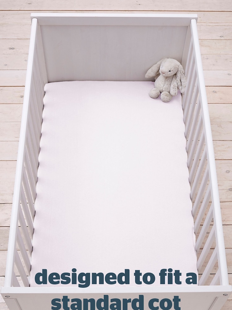 Silentnight 2 Pack White Kids Safe Nights Cot 100% Cotton Fitted Sheets - Image 2 of 10
