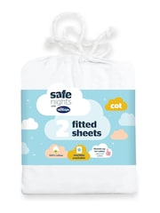 Silentnight 2 Pack White Kids Safe Nights Cot 100% Cotton Fitted Sheets - Image 5 of 10