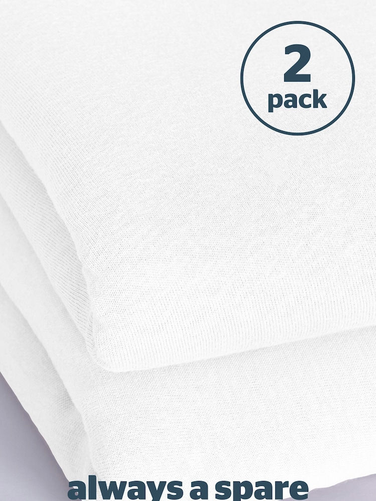 Silentnight 2 Pack White Kids Safe Nights Cot 100% Cotton Fitted Sheets - Image 6 of 10