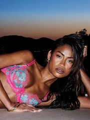 Ann Summers Pink Non Pad Balcony Ambitious Floral Embroidery Bra - Image 2 of 2
