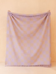 TBCo Lilac  Coffee Bold Check Wool Blanket - Image 1 of 2