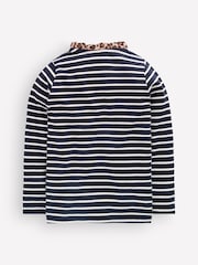 Boden Blue Frill Neck Breton T-Shirt - Image 2 of 3