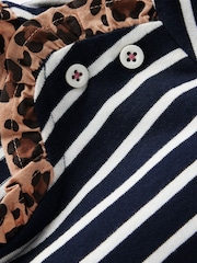 Boden Blue Frill Neck Breton T-Shirt - Image 3 of 3